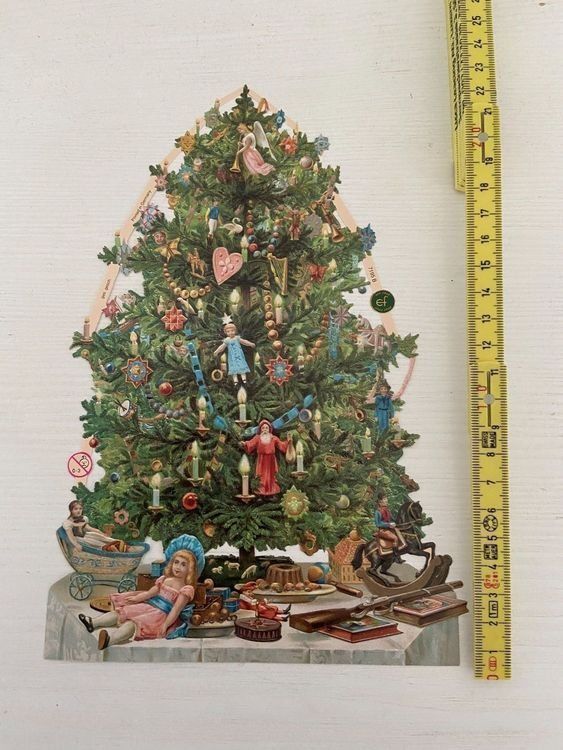 grosse Oblate Weihnachtsbaum Glanzbild Nostalgie Poesiebild Kaufen