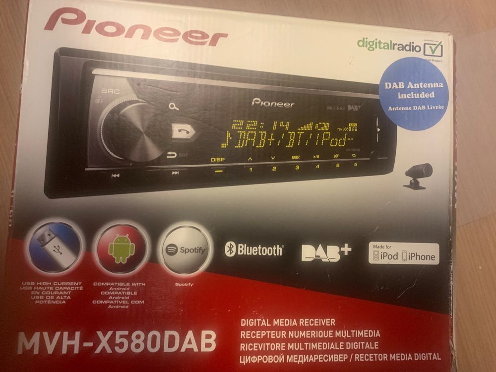Pioneer Dj Pioneer MVH-X580DAB-AN Autoradio Mit DAB+ - 1-DIN, Bluetooth, USB, Freisprecheinrichtung - Inkl. DAB-Antenne - Deutsche Menüführung Dab Radio