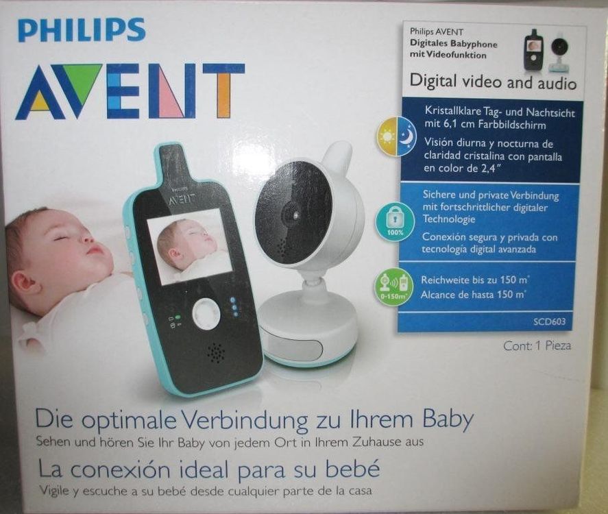 Philips Avent Babyphon, mit Kamera f.Tag/Nacht, SCD603 D4 Kaufen auf