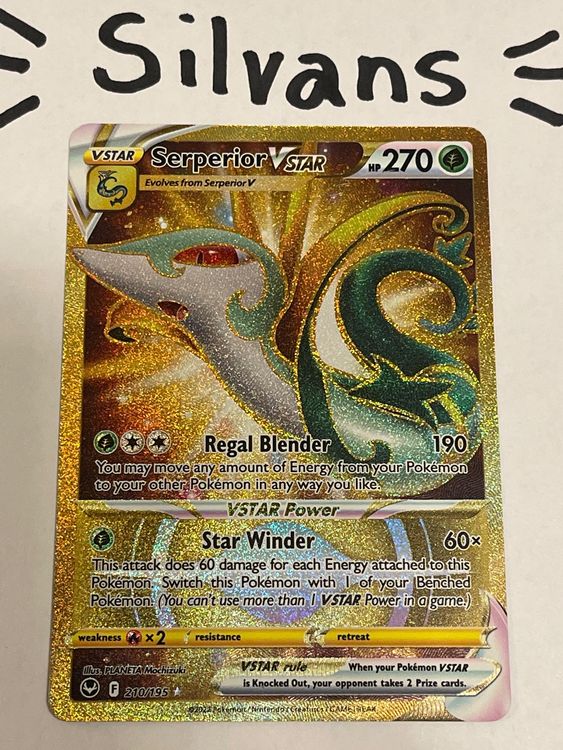 SERPERIOR VSTAR 210/195 Silver Tempest Ultra Rare Pokemon Trading Card