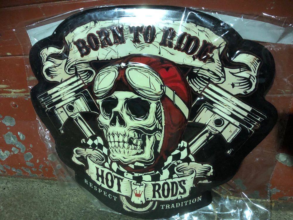 Born to ride hot rods skull classic 1