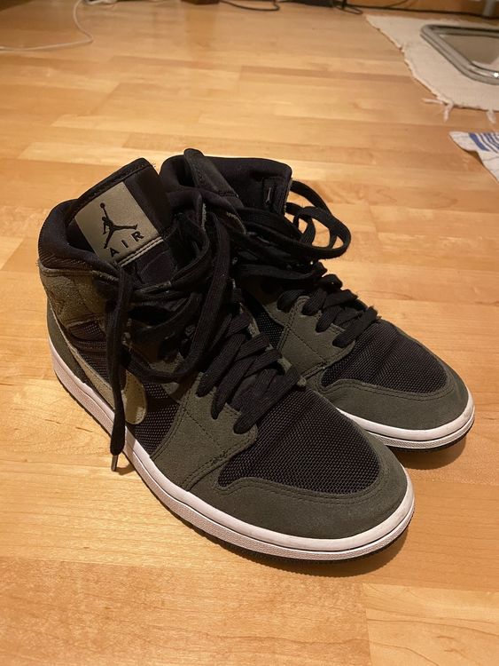 olive green and black jordan 1
