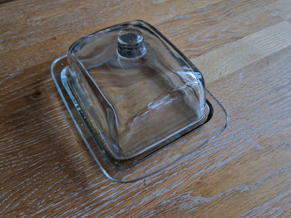 Butterdose Mit Deckel - Kunststoff & Holz 19x12cm Für Butter & Käse