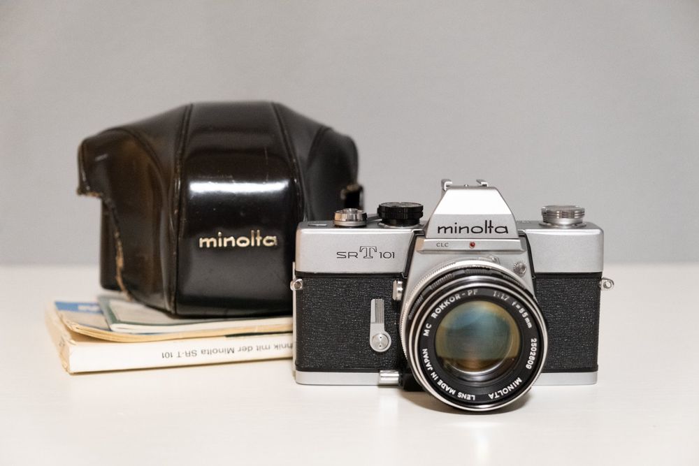 Minolta SRT 101 / Rokkor PF 55mm f1.7 / Hülle / Anleitung Acheter