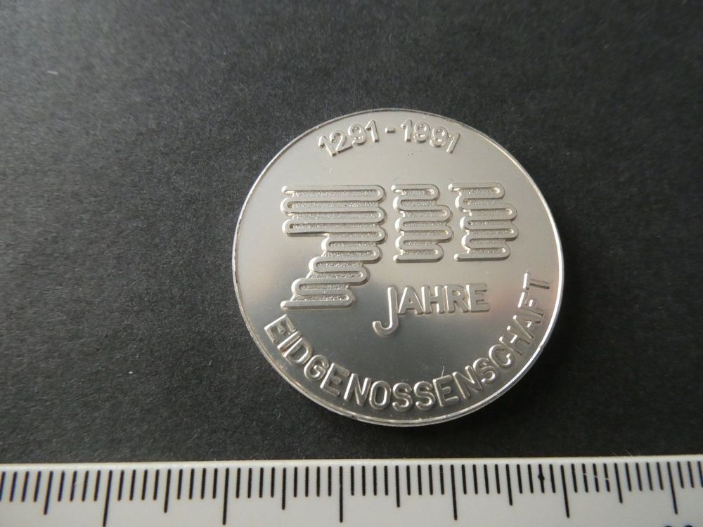 700 Jahre Eidgenossenschaft 1291-1991, versilberte Medaille 1