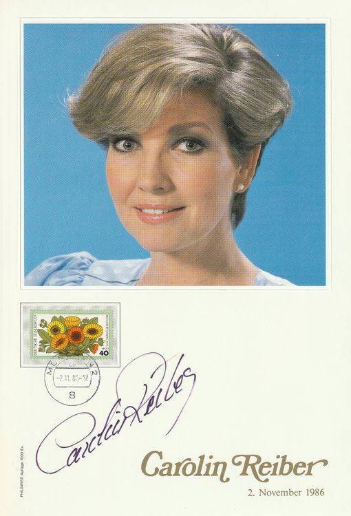 Autogrammkarte Carolin Reiber. Galerie der Prominenz, A4 Kaufen auf