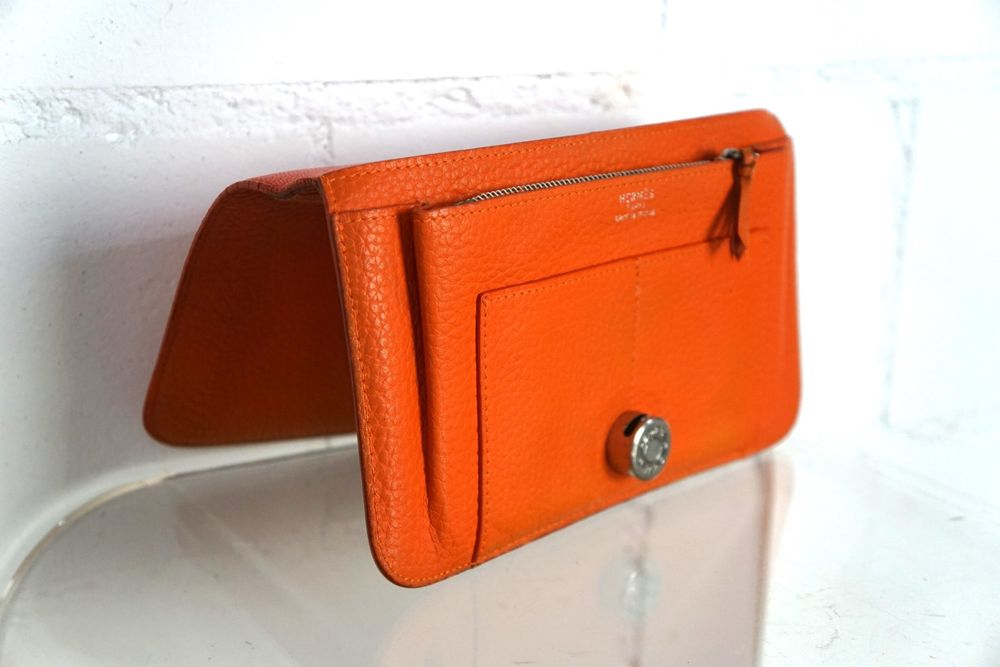 Vintage orange Brieftasche HERMES DOGON DUO Wallet Kaufen auf Ricardo