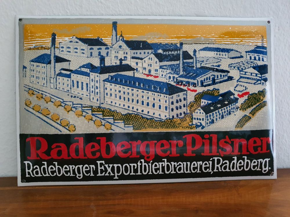 Emailschild Radeberger Pilsner Bier, Emaille Schild Reklame 1