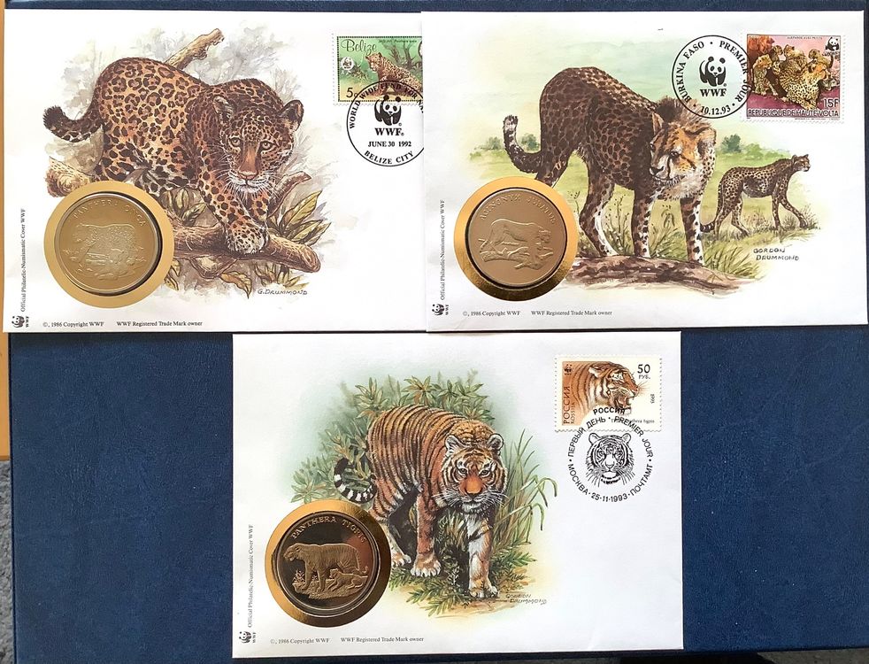 1992-1993 Münzbriefe WWF - Tiger - Leopard - Gepard | Kaufen auf Ricardo