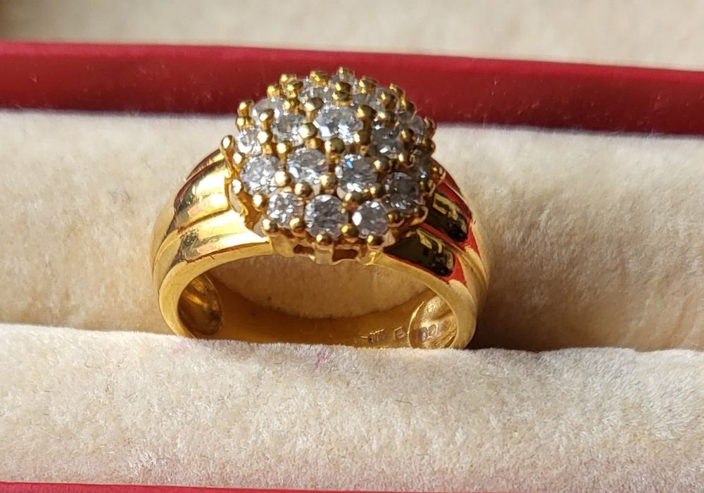 Bague Femme En Or Jaune 18 Carats – Bande Polie Sans Pierres – Marque OmniaOro Neuve