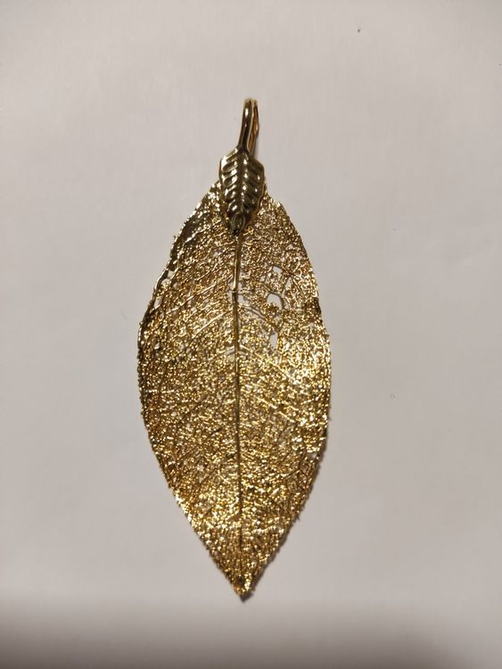 Gold Blatt Anhänger 24 Karat vergoldet Kaufen auf Ricardo