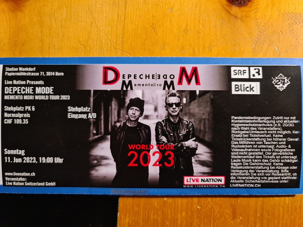 Depeche Mode Ticket Kaufen auf Ricardo