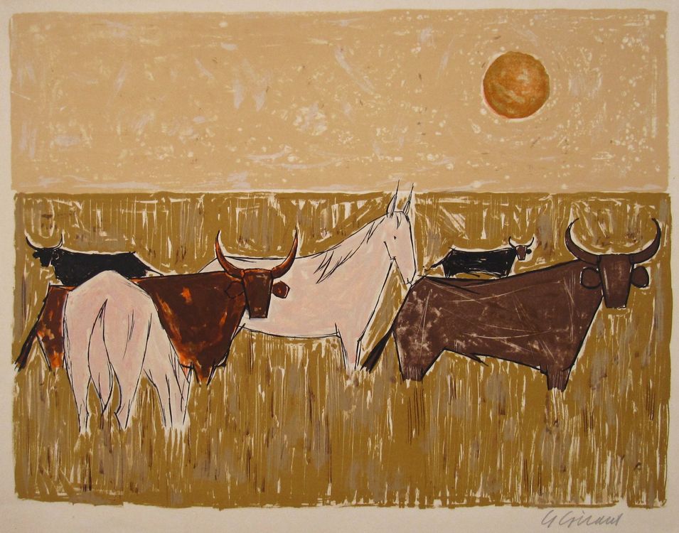 Girard (1917 2003) Pferde und Rinder Litho Kaufen auf