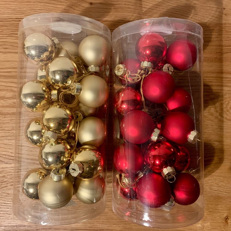 Christbaumkugeln rot/gold aus Glas Kaufen auf Ricardo