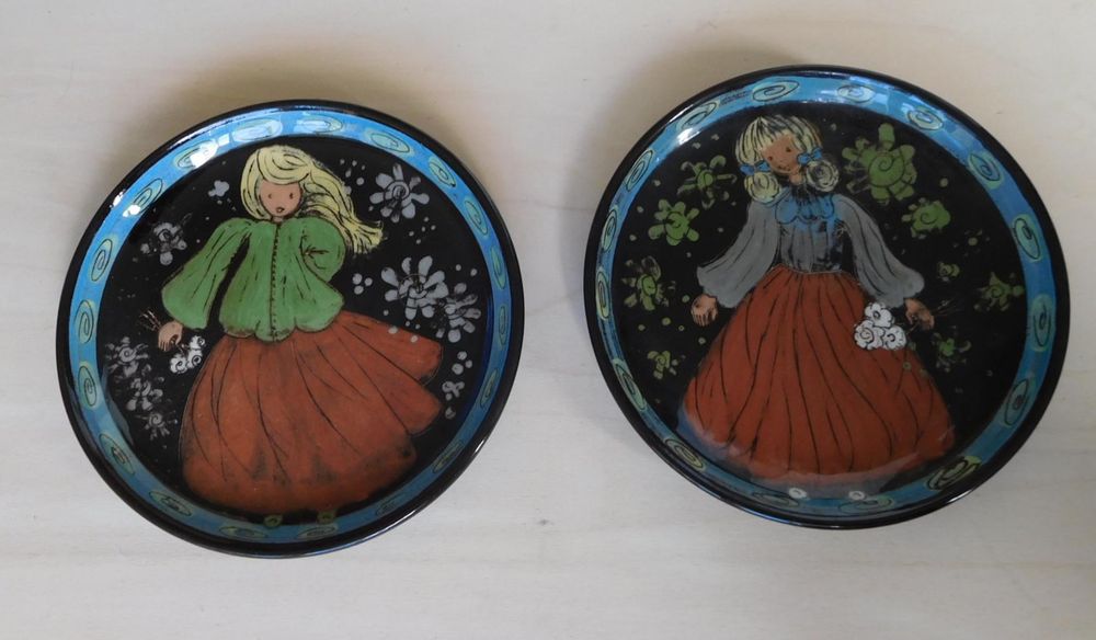 Zwei Wandteller Bauernsujet Rheinfelden Keramik, Zahner Kaufen