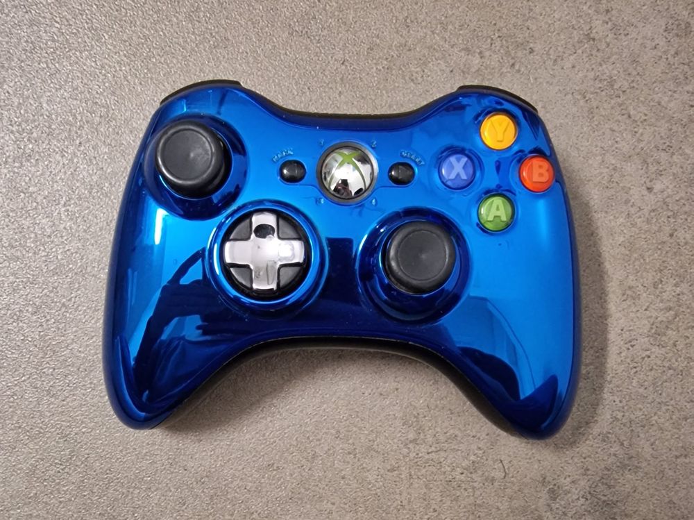 Original XBOX 360 Controller Metallic Blue Teildefekt Kaufen auf