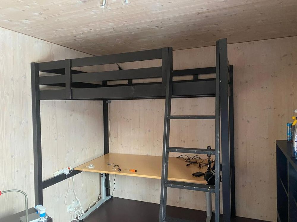Structure LIT mezzanine Ikea Stora 140x200cm teinté NOIR Kaufen auf Ricardo