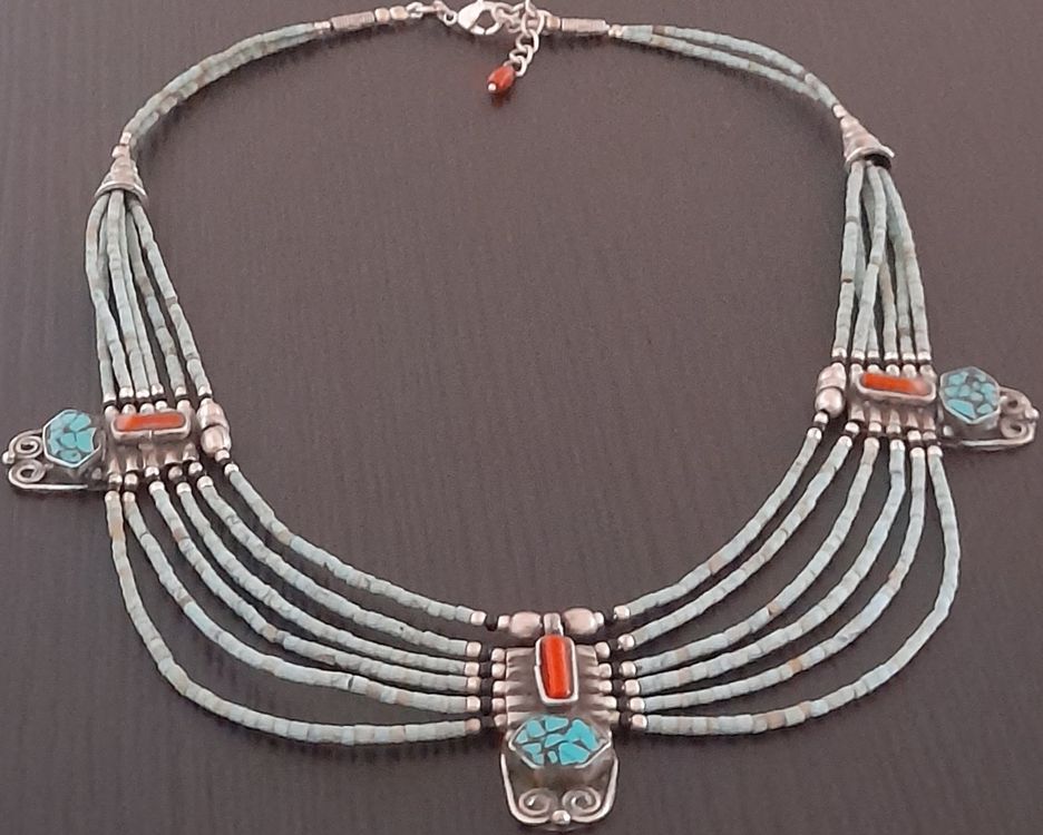 Collier Pendentif Plume En Argent 925 Et Turquoise - Neuf Avec étiquettes