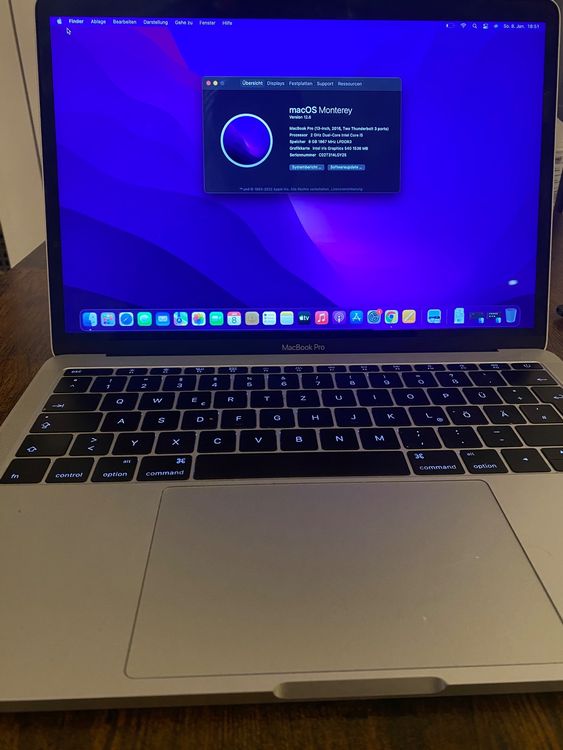 MacBook Pro, 2016, 13 Zoll, 8GB RAM, 256Gb Kaufen auf Ricardo