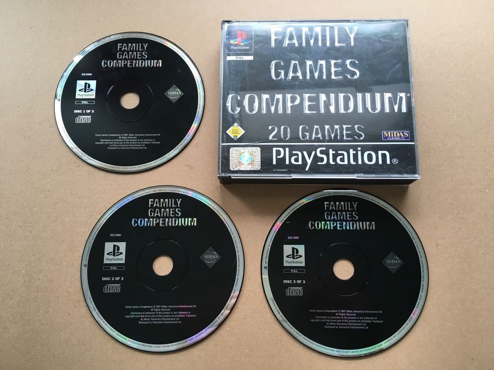 Family Games Compendium Sur PS1 – Jeu Complet PAL Version Boîtier – Comme Neuf