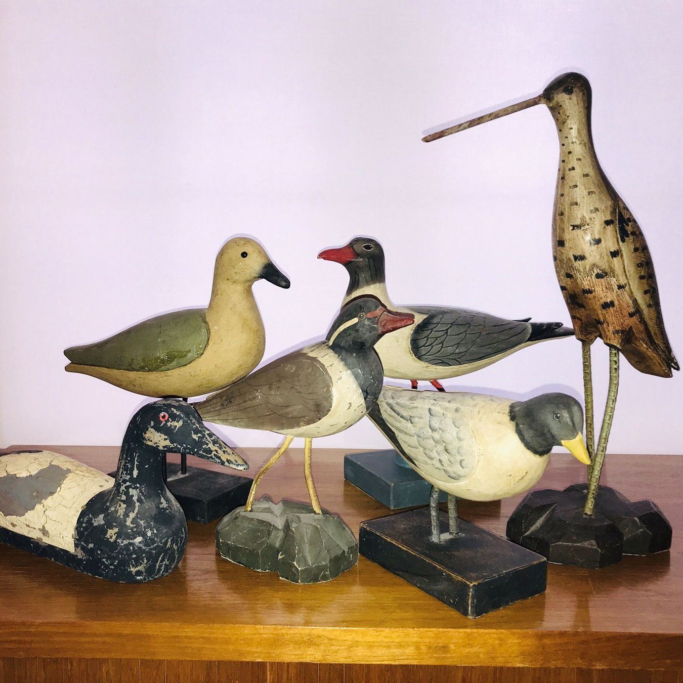 Deko 7 Vögel aus Holz mit Vogelkäfig SET | Kaufen auf Ricardo