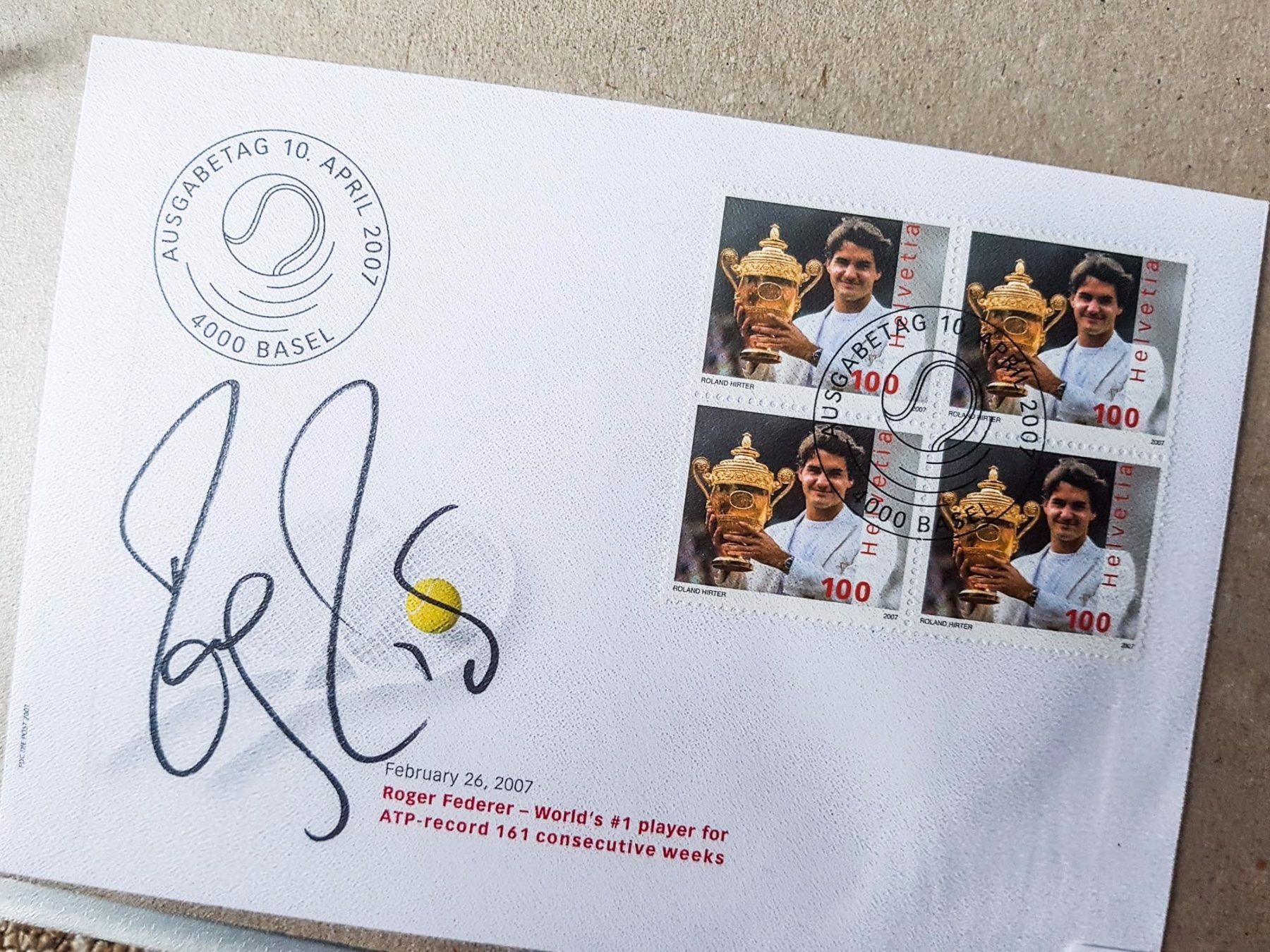 Roger Federer - Autogramm Briefmarken kaufen auf Ricardo