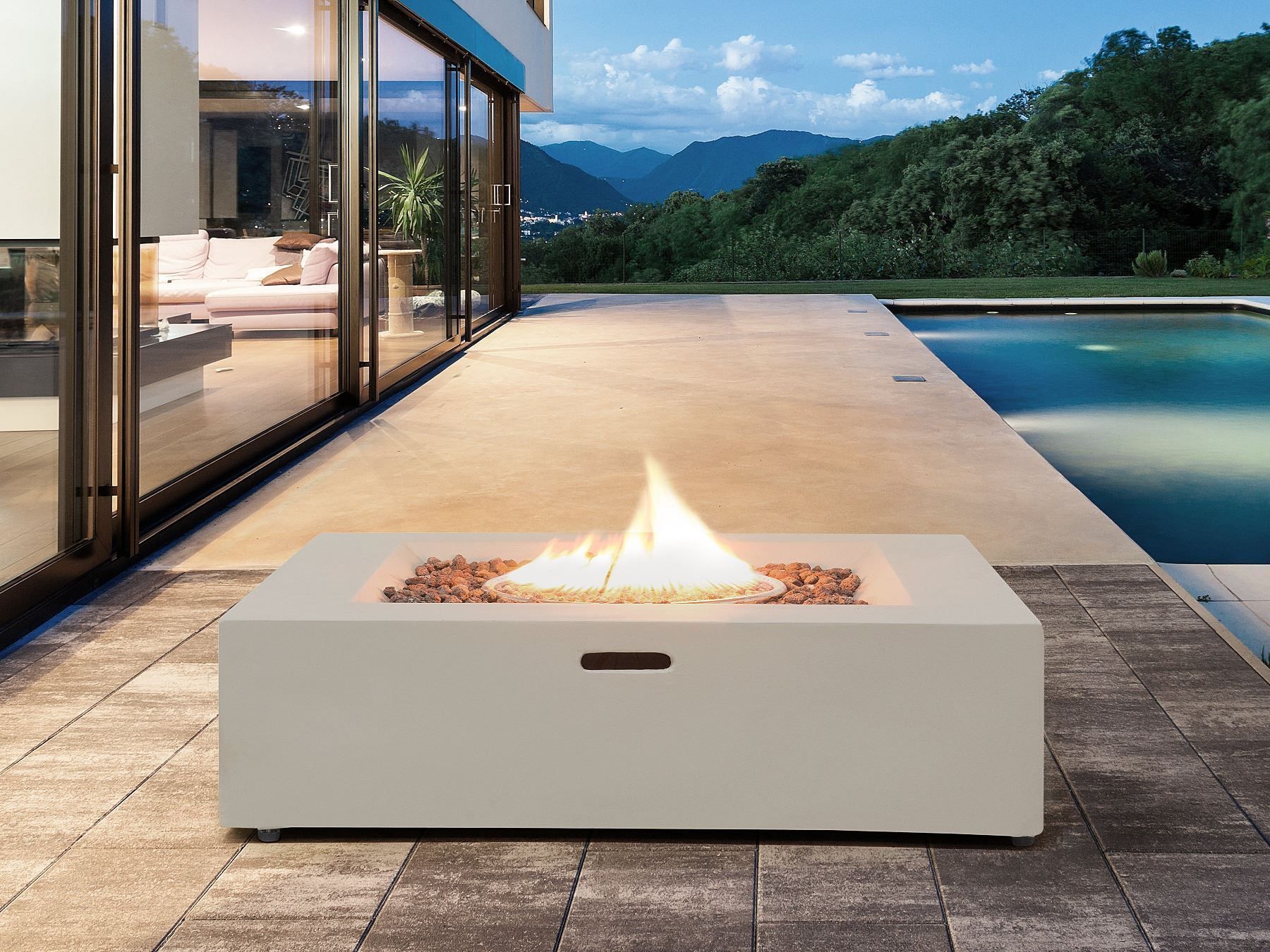 Feuerstelle hellgrau Leichtbeton | Kaufen auf Ricardo