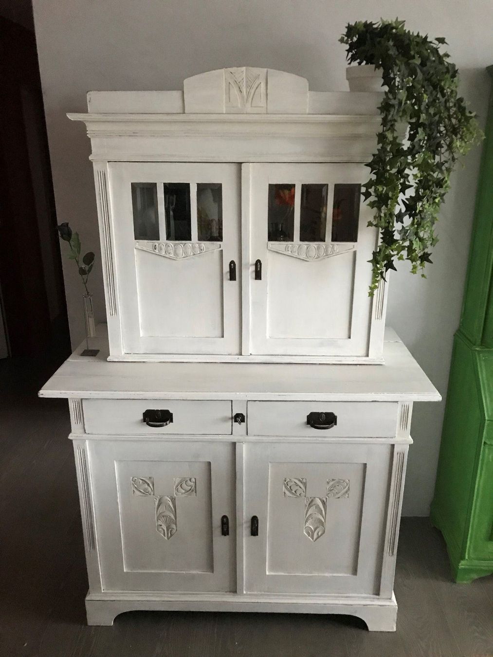 Antik Kuchenbuffet Schrank Weiss Shabby Comprare Su Ricardo