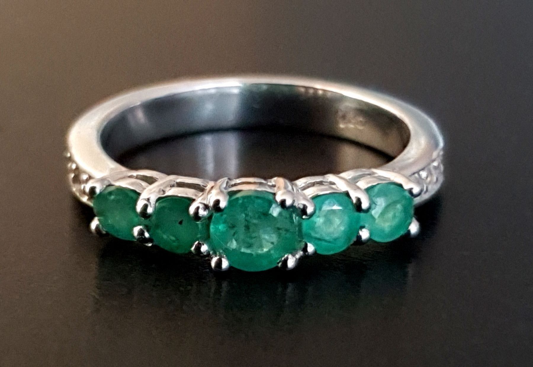 Echter Smaragd Ring, Natürlicher Smaragd Ring, Zierlicher Ring Für