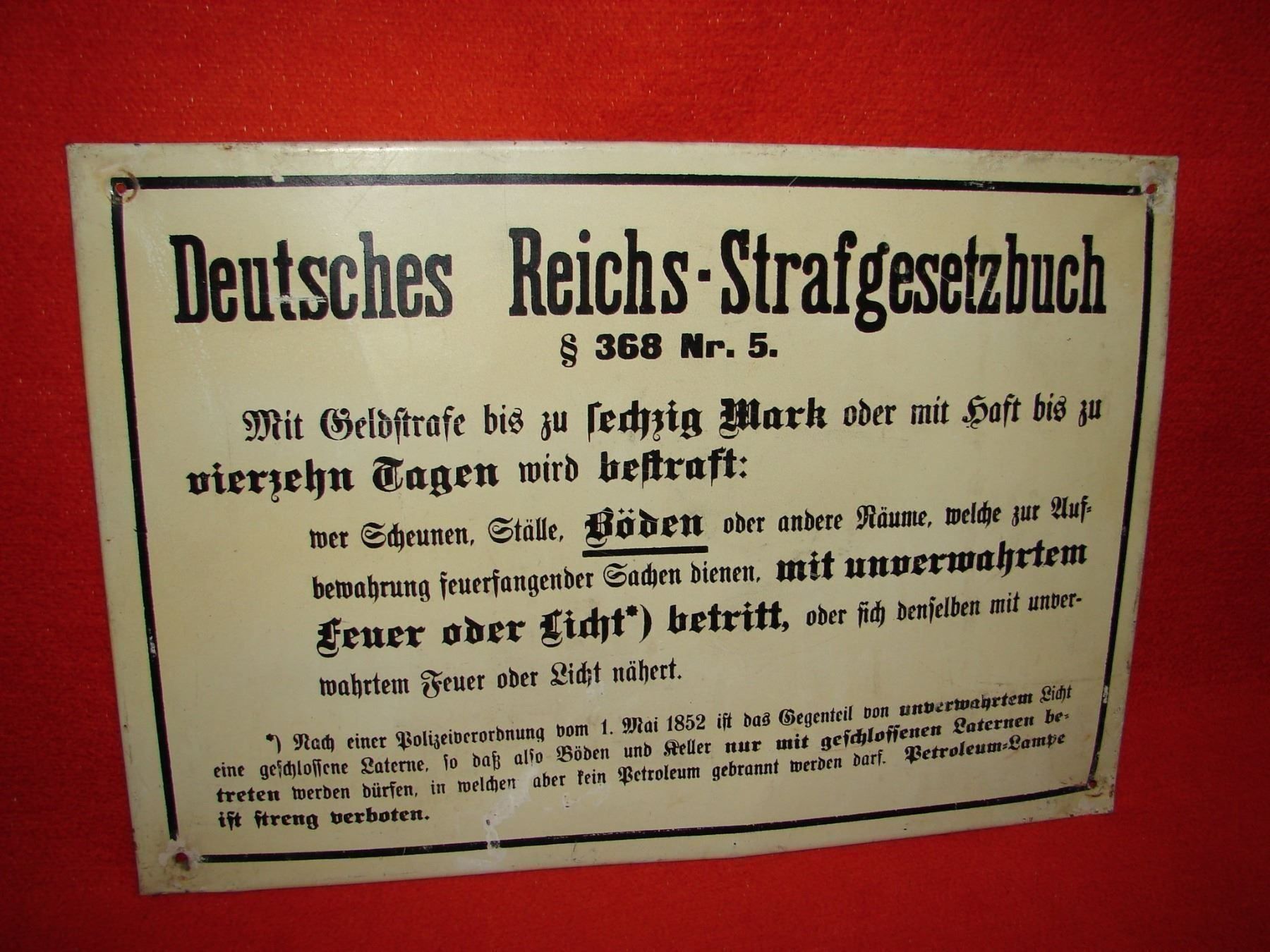 Deutsches Reichs Strafgesetzbuch 368 5 Kaufen Auf Ricardo