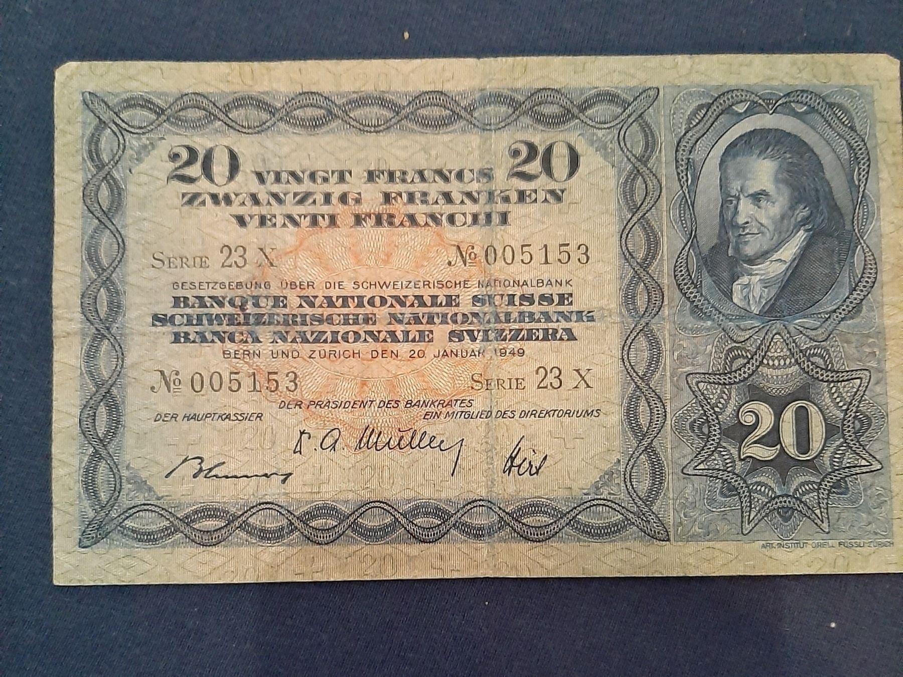 Alte Schweizer Banknote 1949 comprare su Ricardo