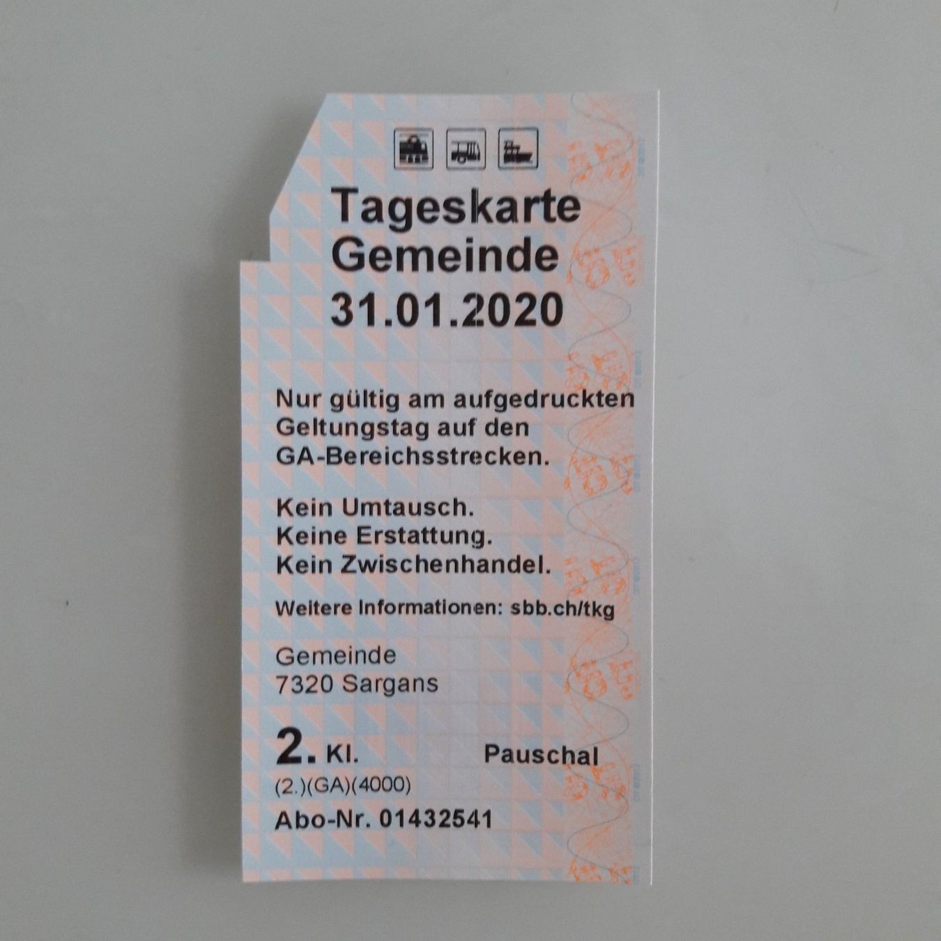 SBB-Tageskarte 31.01.2020 kaufen auf Ricardo