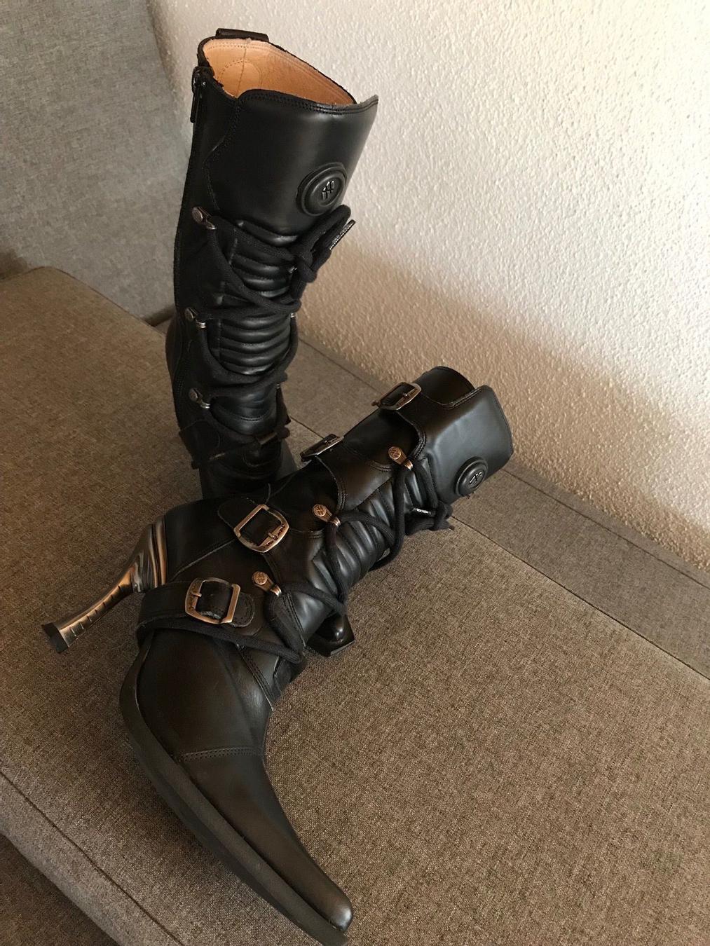 New Rock Lederstiefel Damen Kaufen Auf Ricardo