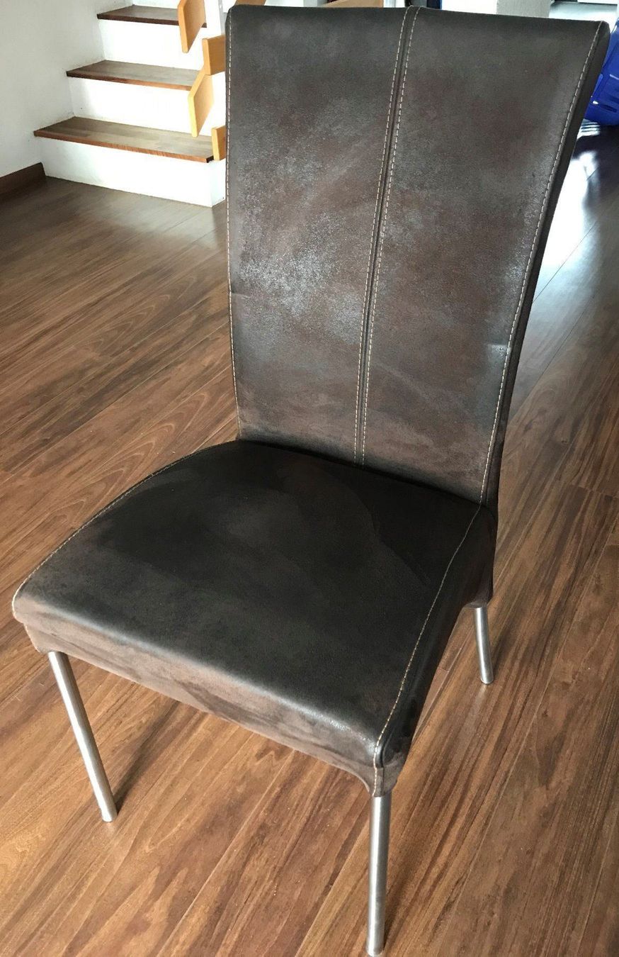 schöner Stuhl echt Wildleder dunkelbraun | Kaufen auf Ricardo