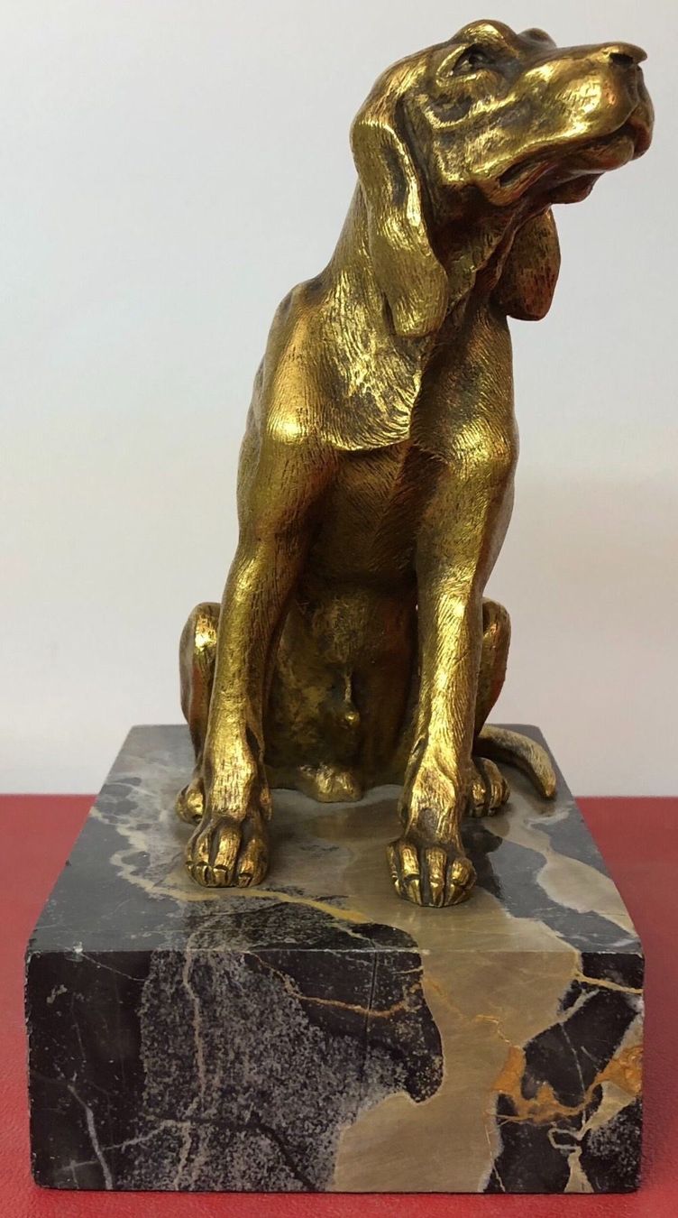 „Sitzender Hund“ Skulptur aus Bronze Kaufen auf Ricardo