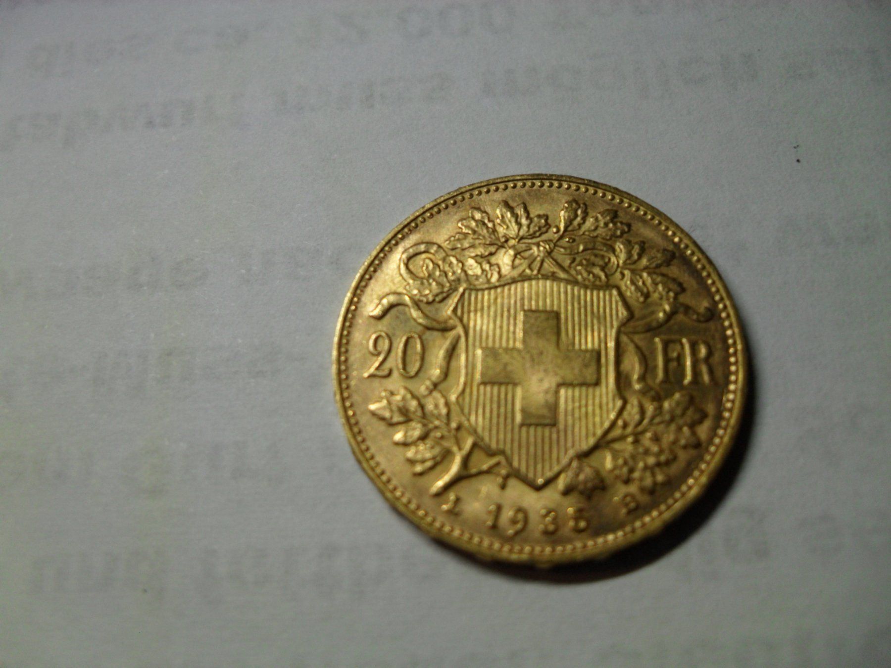 goldvreneli 20 franken 1935 wert