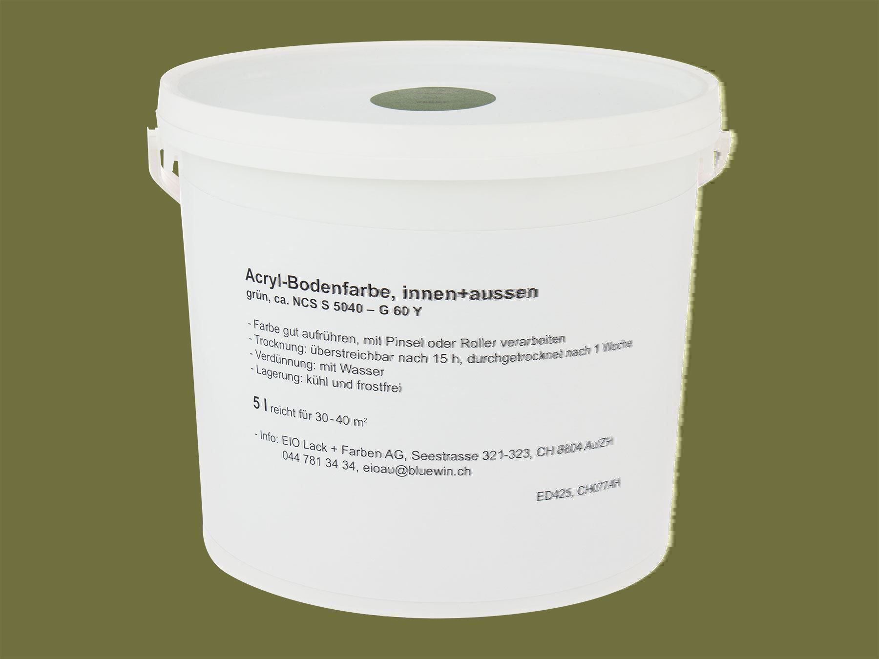 Acryl Bodenfarbe innen aussen, 5 L, grün | Kaufen auf Ricardo