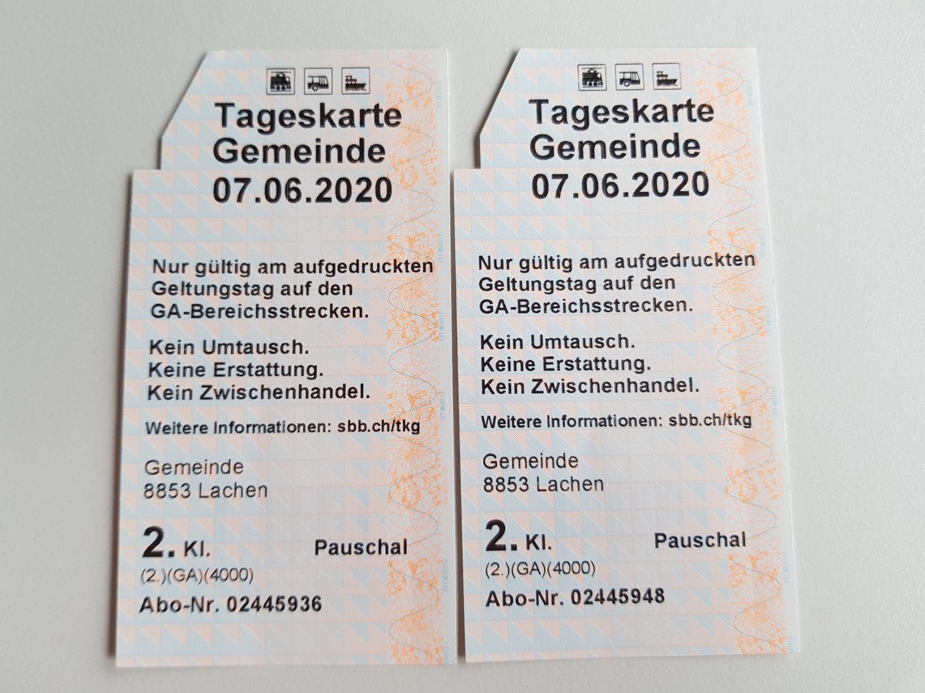 2 SBB Tageskarten für den 07.06.2020 | Kaufen auf Ricardo