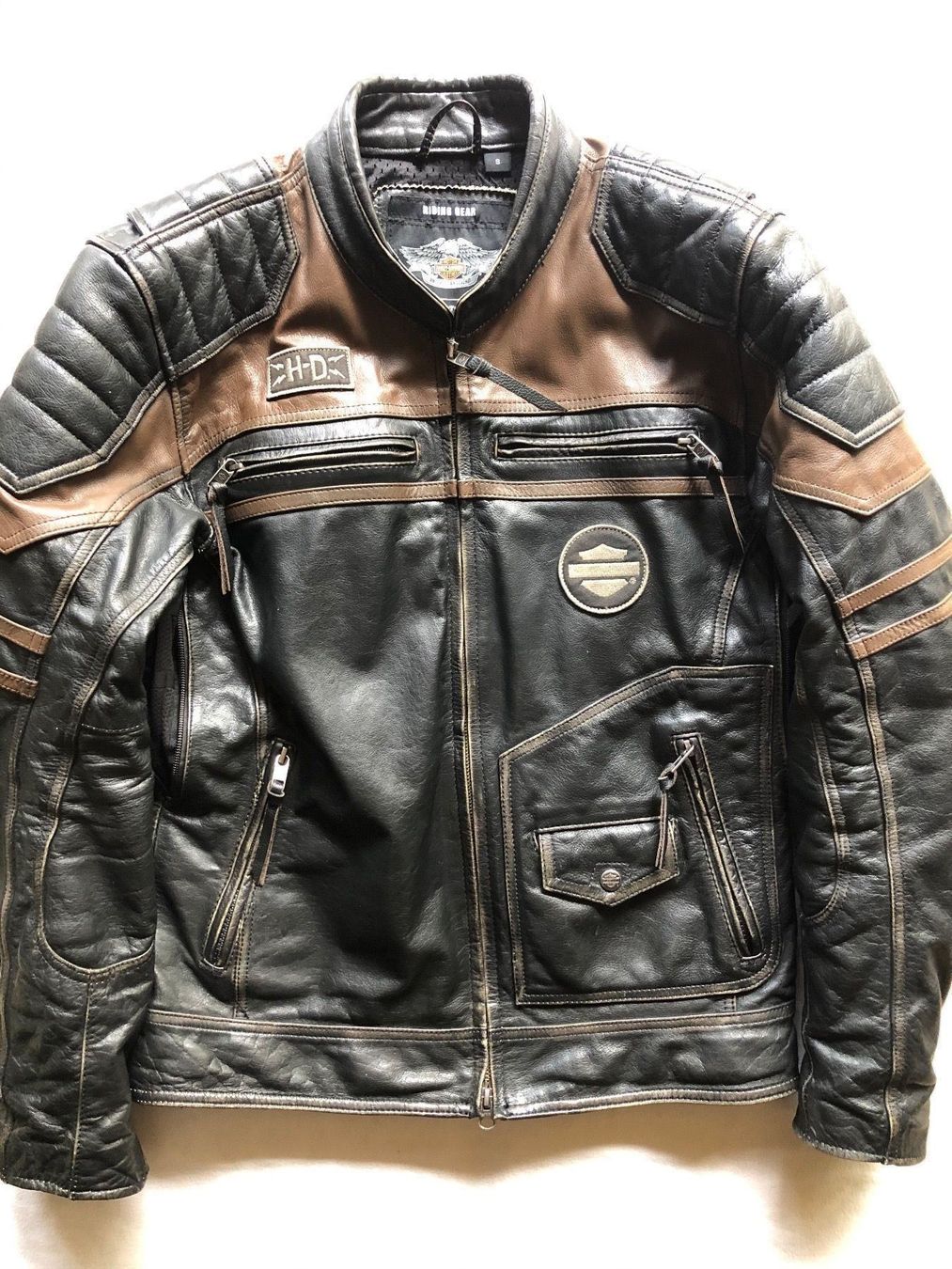 harley lederjacke l