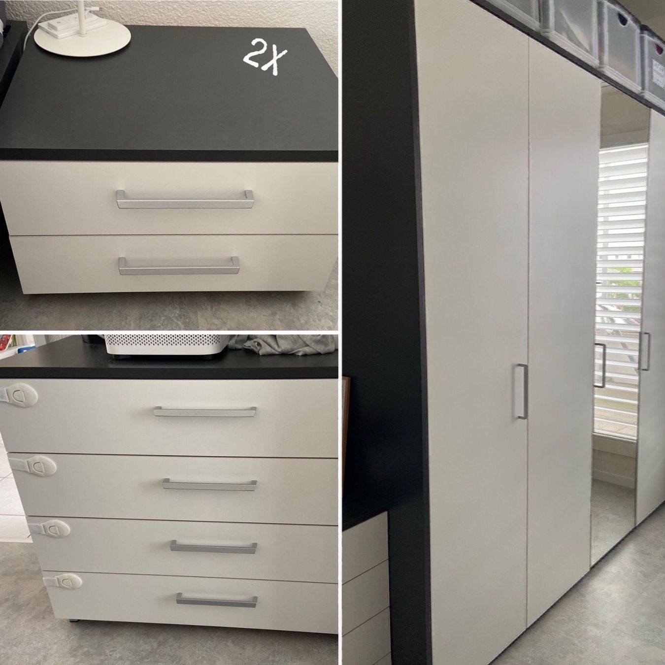 Schrank, Kommode, 2 Nachttische (s-w) | Kaufen auf Ricardo