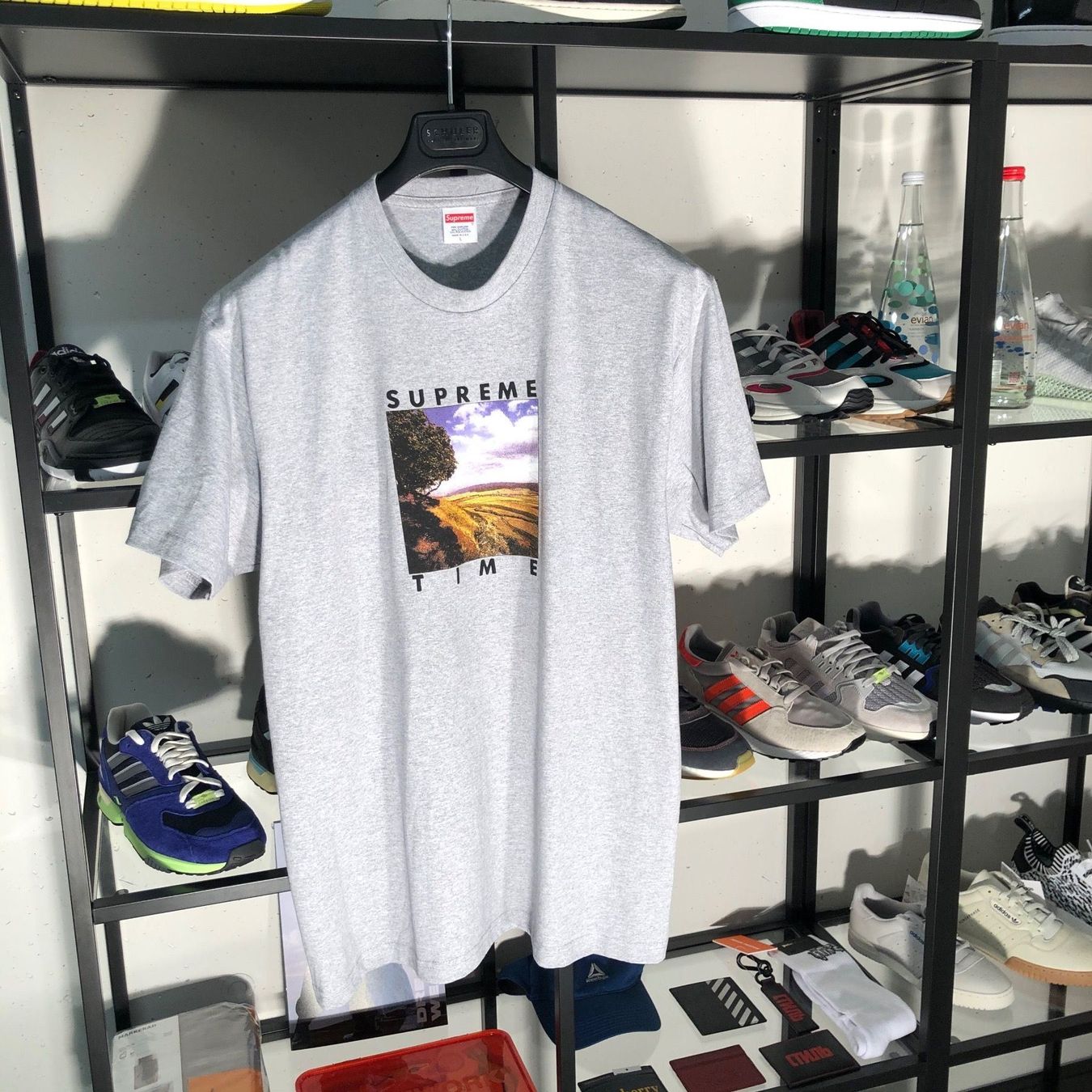 supreme time tee grey