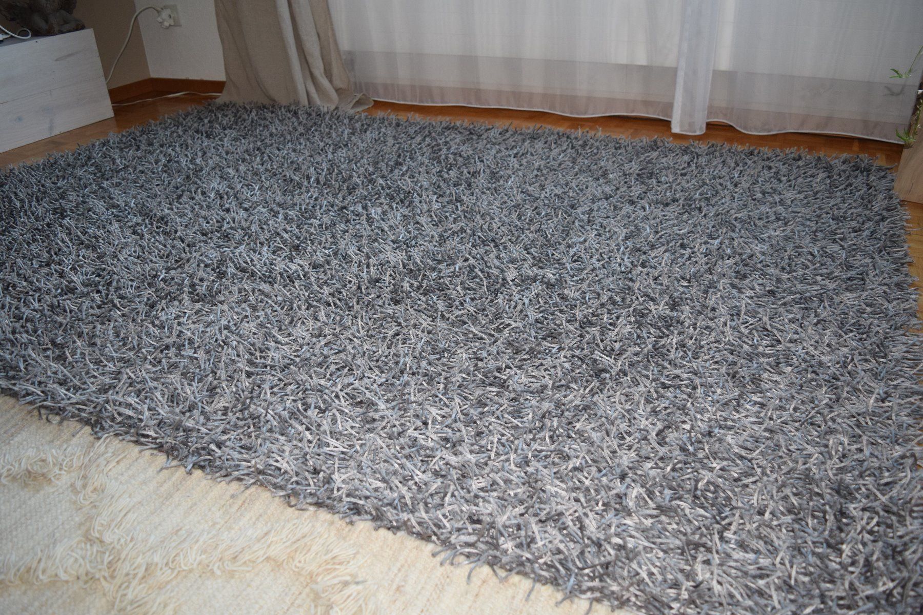 fell teppich grau 160x230