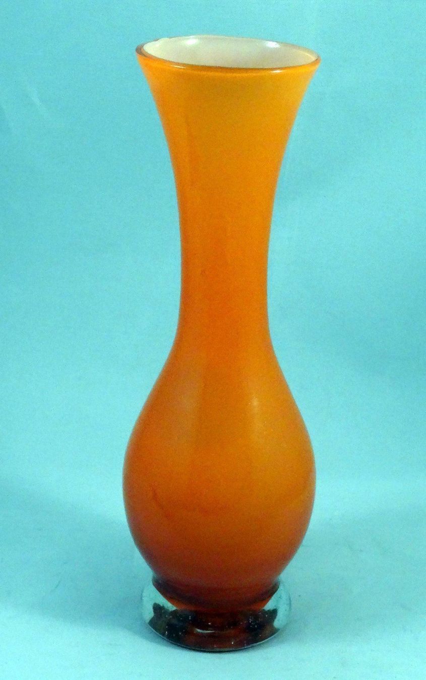Vase en verre vers 1970 Orange Acheter sur Ricardo