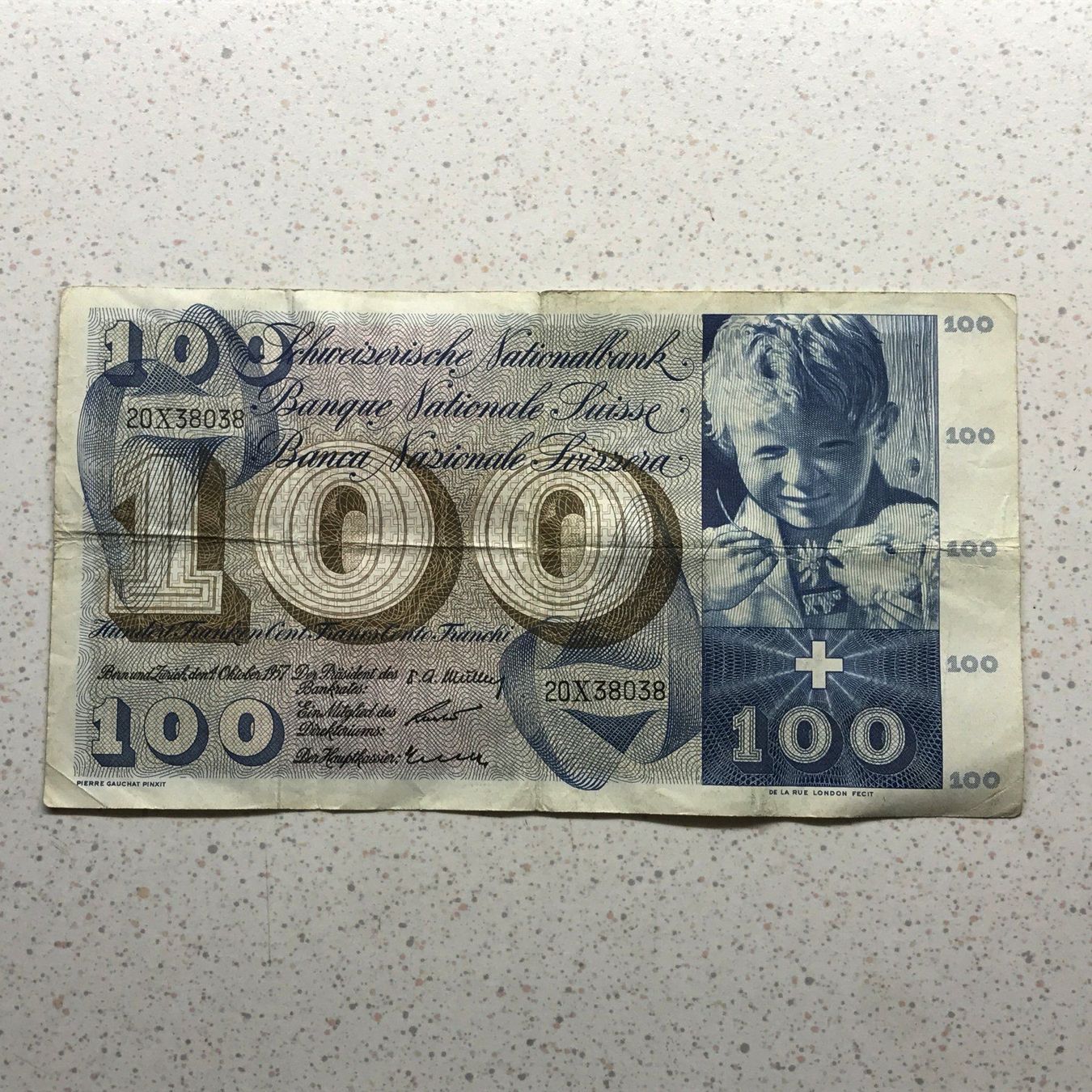 Schweiz: Alte 100-Franken-Note 1957 ! | Kaufen auf Ricardo
