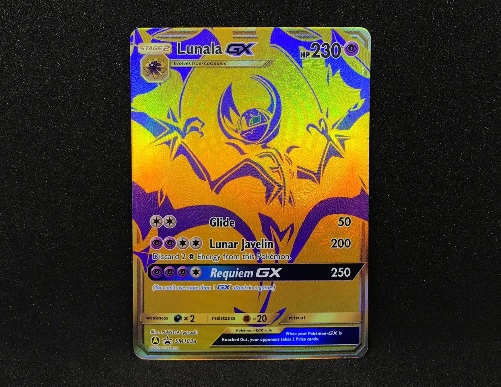 How much is a gold lunala gx worth