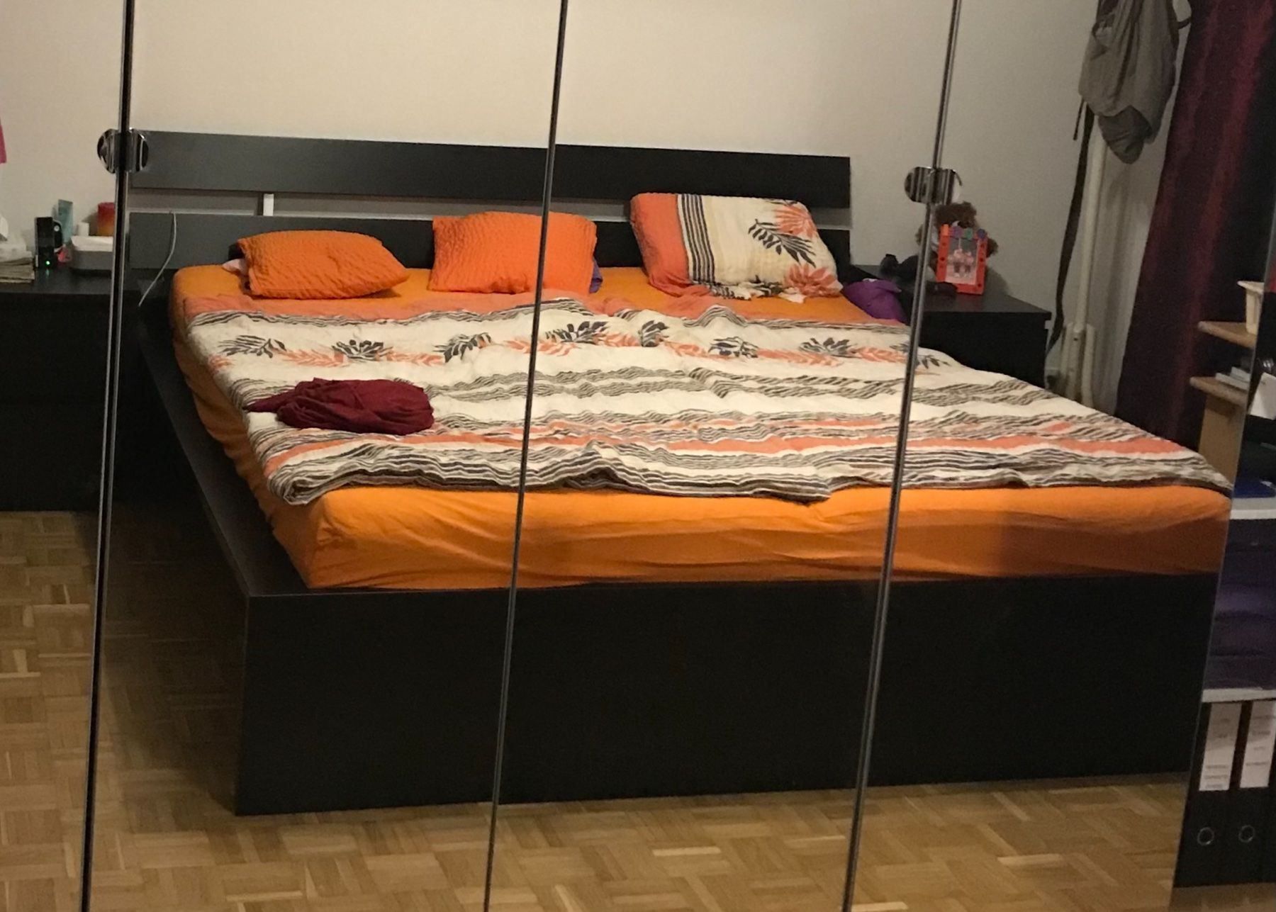 Doppelbett Malm 180x200 cm Schwarzbraun | Kaufen auf Ricardo