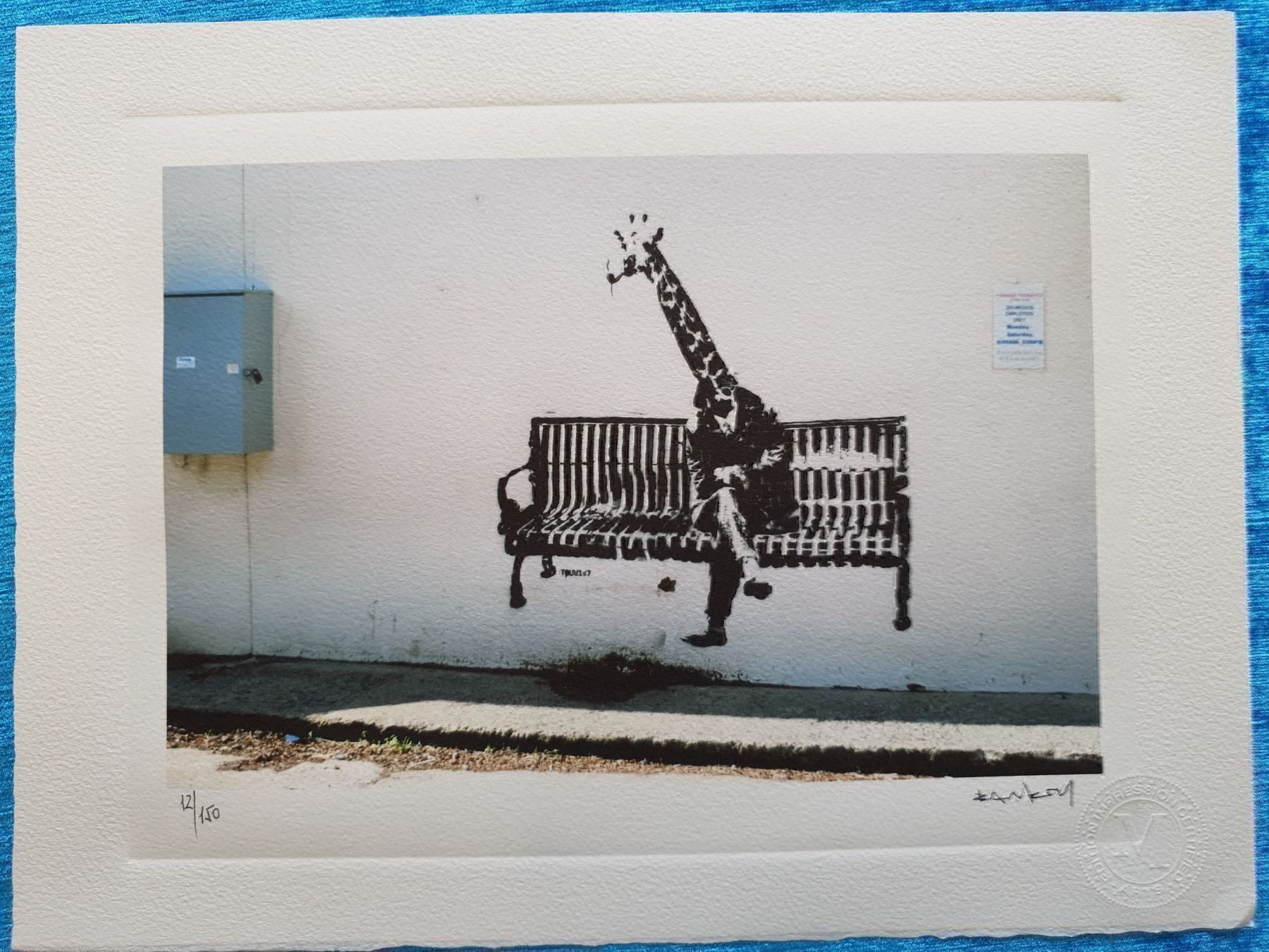 36++ Banksy bilder kaufen original , Banksy&quot;Giraffe sitting on a bench&quot; Kaufen auf Ricardo