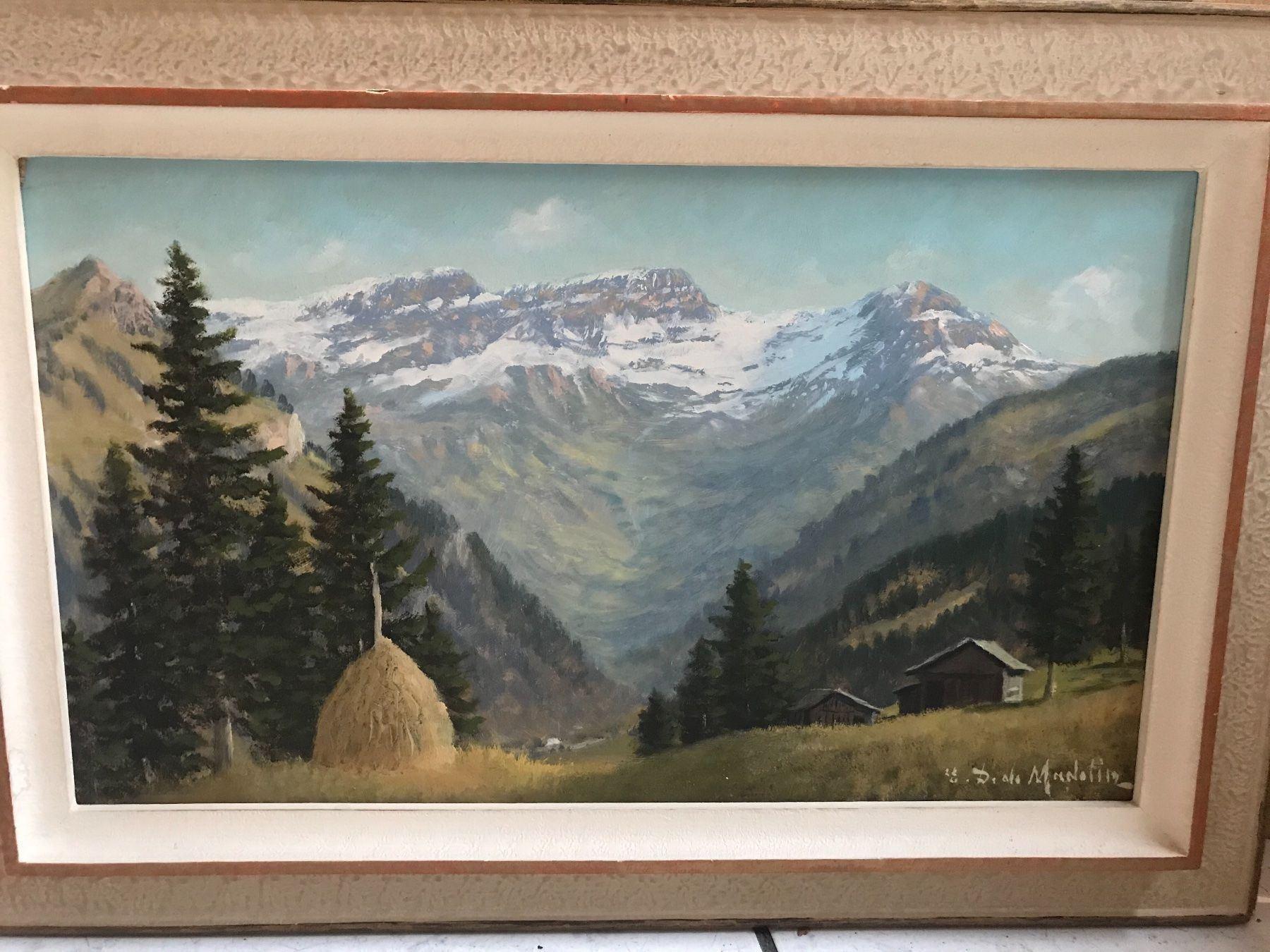 swiss painting people at table kitchen 1800s