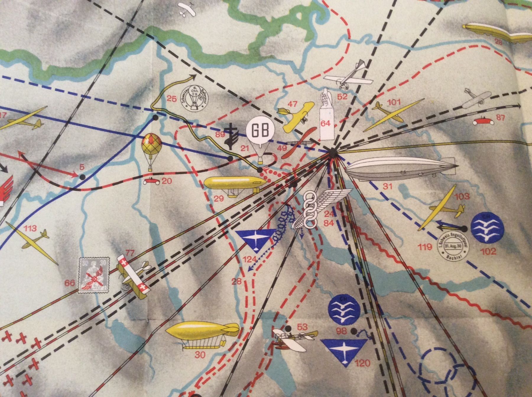 Flug Luftfahrt, historische Karte 1940 | Kaufen auf Ricardo