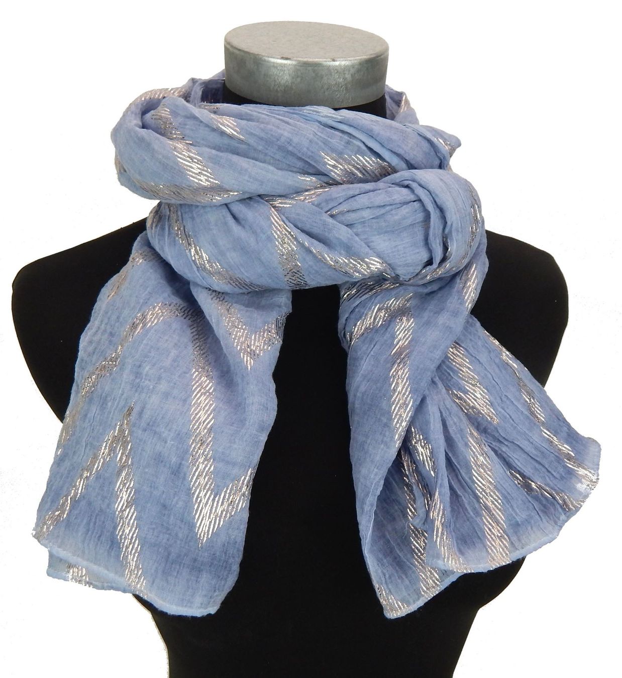 Damenschal blau beige rosé Ella Jonte breiter Schal neue Saison Viskose new in